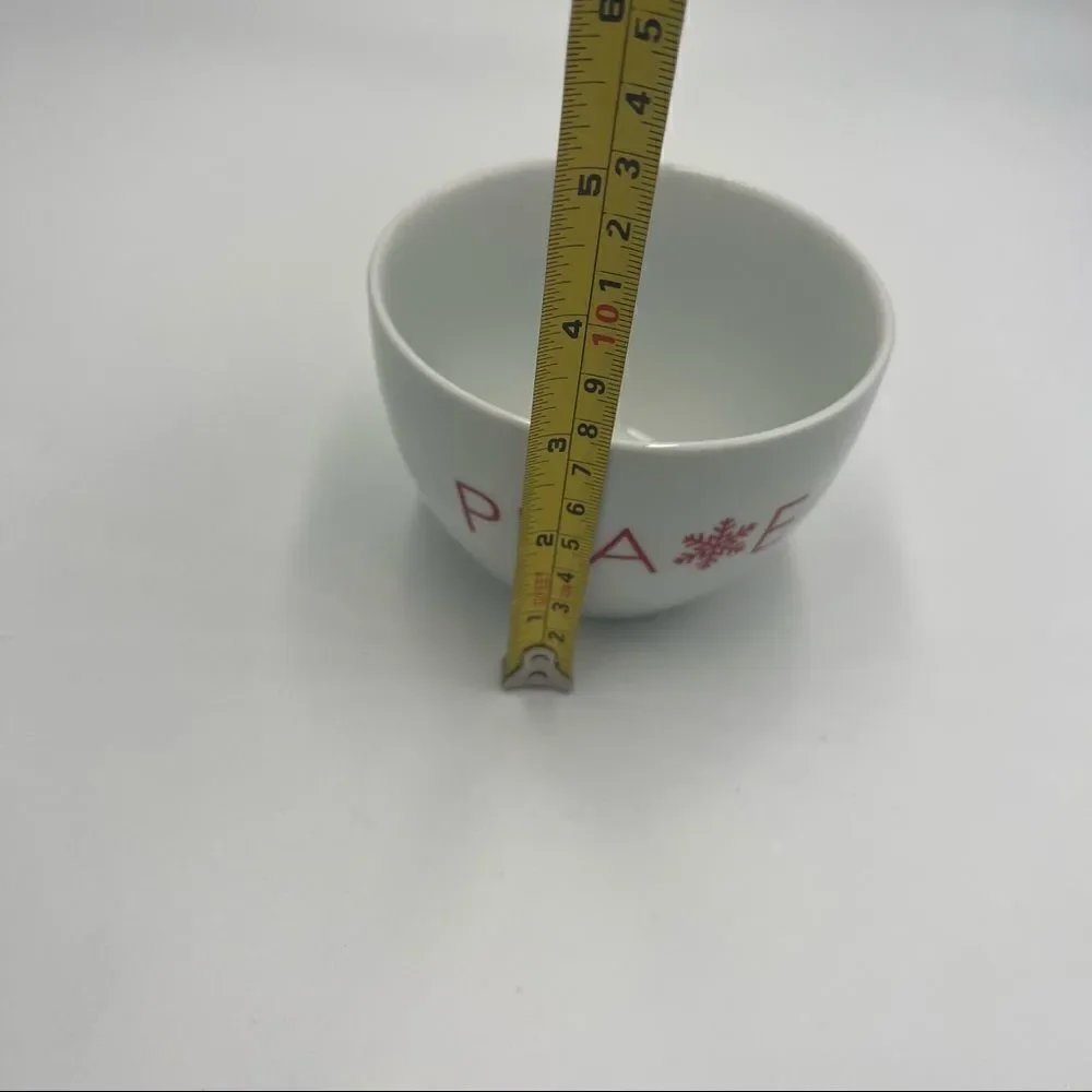 Set of 3 Crate & Barrel Ceramic Small Nesting Bowls. Holiday Nesting Bowls.